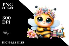 Smiling Baby Bee with Spring Clothes PNG Product Image 2