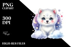 Colorful Smiling Baby Arctic Wolf | Clipart Product Image 3