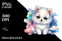 Colorful Smiling Baby Arctic Wolf | Clipart Product Image 3