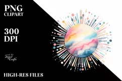 sunny watercolor Flower | Sublimation | Clipart Product Image 3