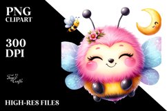 Happy Baby Bee on the Moon, Transparent PNG Product Image 2