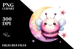Cute Pink-ish Baby Bee PNG Product Image 2