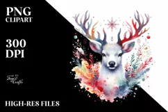 colorful Deer Forest Watercolor Flower | Sublimation | Product Image 1