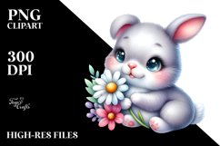 Colorful Babies Watercolor Rabbit | Sublimation | Clipart Product Image 1
