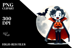 Simple Funny Halloween Vampire PNG Product Image 2