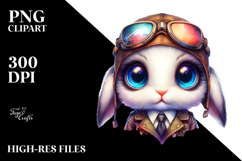 Cute Baby Rabbit Aviator PNG Product Image 2