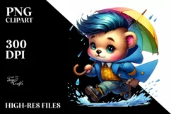 Watercolor Bear Running, Transparent PNG Product Image 3