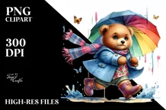 Watercolor Bear Running, Transparent PNG Product Image 1