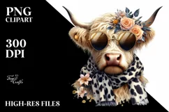 Elegant Highland Cow Animal Print Watercolor Product Image 3