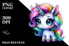 Cute Unicorn in Style PNG Product Image 2