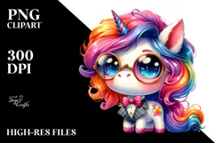 Cute Unicorn in Style PNG Product Image 2