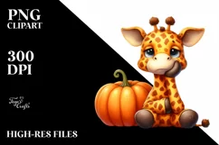 Vibrant Watercolor Funny Giraffe Clipart Product Image 1