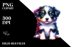 Expressive Baby Border Collie PNG Product Image 2
