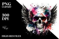 Colorful Grungy Skull Painting PNG Product Image 2