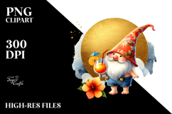 Funky Cute Gnome Drinking Cocktail PNG Product Image 2