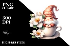 Cute Watercolor GNOME with Big HAT PNG Product Image 2