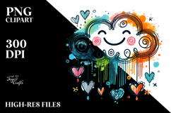 Colorful Cloud with Hearts, Vibrant PNG Product Image 2
