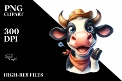 Cow Enthusiastic Cow Portrait | Clipart Product Image 3