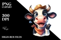 Cow Enthusiastic Cow Portrait | Clipart Product Image 3