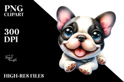 Cute French Bulldog with Crazy Fur PNG Product Image 2