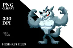 Funny Watercolor Werewolf PNG Product Image 2