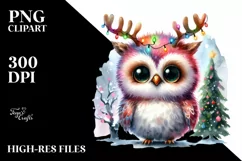 Expressive Baby Owl Watercolor PNG Product Image 3