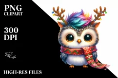 Expressive Baby Owl Watercolor PNG Product Image 1