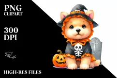Vibrant Halloween Baby Dog | Watercolor Product Image 3