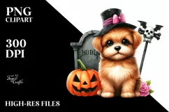 Vibrant Halloween Baby Dog | Watercolor Product Image 3