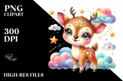 Colorful Smiling Baby Reindeer | Clipart Product Image 1