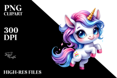 Cute Unicorn Dancing with Cool Haircut PNG Product Image 2