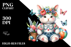 Adorned Baby Rabbit Wearing Beachwear PNG Product Image 2