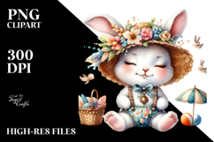 Whimsical Baby Rabbit at the Beach PNG Product Image 2