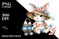 Whimsical Baby Rabbit at the Beach PNG Product Image 2