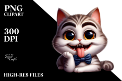 Cute Cartoon Kitten PNG Product Image 2