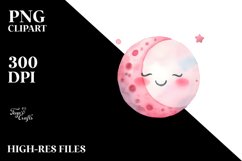Smiling Whimsical Moon PNG Product Image 2