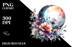 Vibrant Abstract Moon Clipart Product Image 2