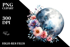 Vibrant Abstract Moon Clipart Product Image 2