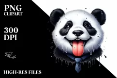 Funny Panda Tongue Out Dripping | Sublimation Clipart Product Image 3