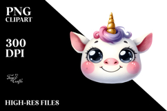 Funny Unicorn Baby Face PNG Product Image 2