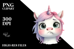 Expressive Baby Unicorn with Goofy Smile PNG Product Image 2