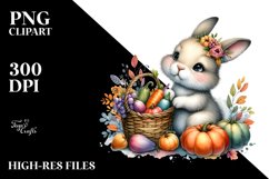 Colorful Sitting Bunny | Sublimation | Clipart Product Image 3