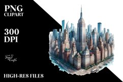 Urban Manhattan Watercolor Clipart Product Image 1