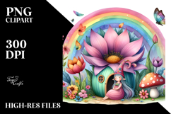 Colorful Fairy House Illustration Clipart Product Image 2