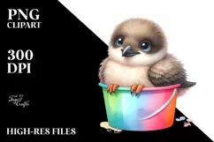Colorful Baby Arctic Skua Plastic Bucket Product Image 3