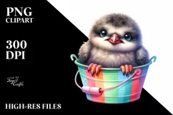 Colorful Baby Arctic Skua Plastic Bucket Product Image 1