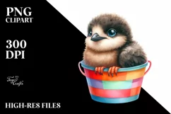Colorful Baby Arctic Skua Plastic Bucket Product Image 1