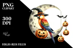 Parrot Dressed for Halloween PNG Product Image 2