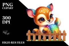 Colorful Baby Deer Watercolor | Sublimation Clipart Product Image 3