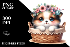 Cute Smiling Baby Sitting in Basket Product Image 2